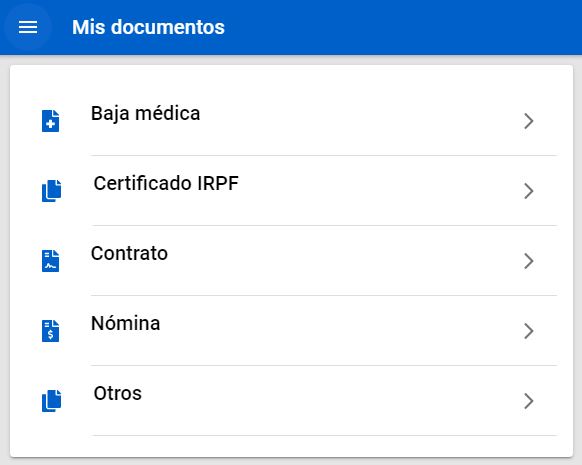 Pantalla Documentos