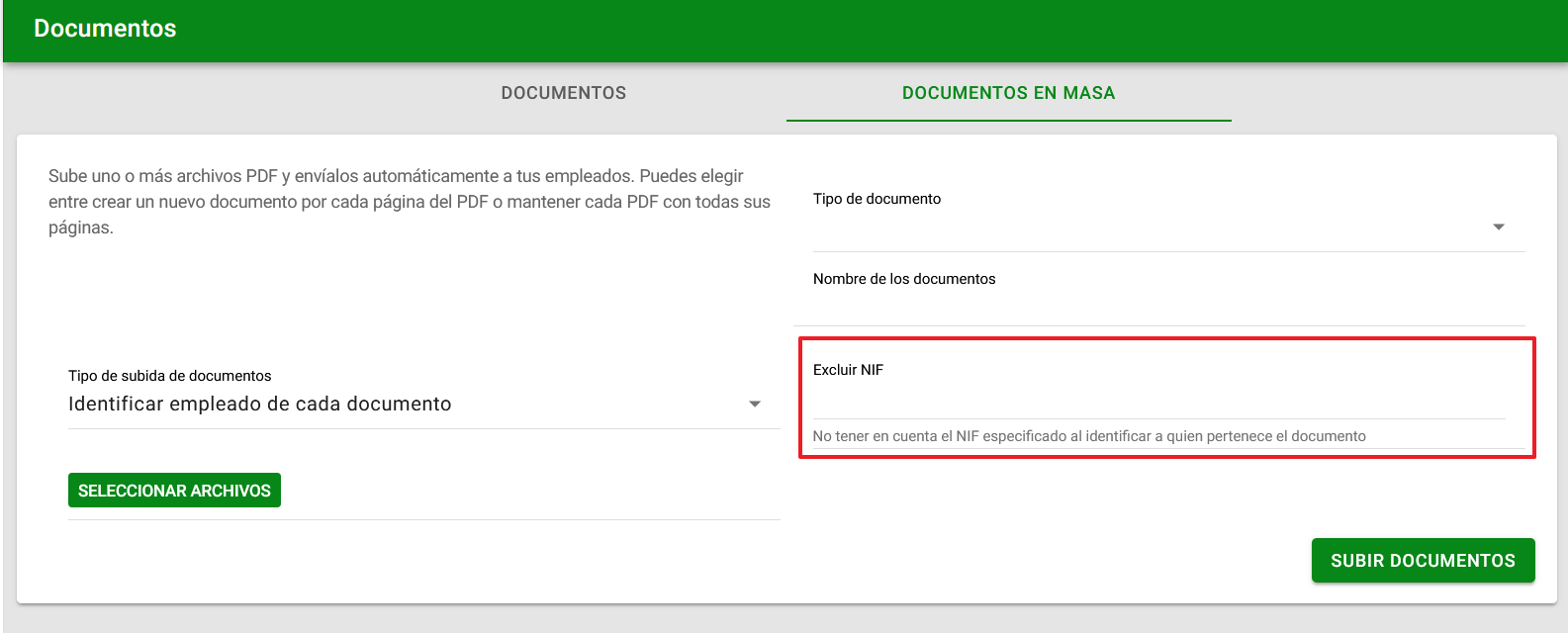 excluir nif