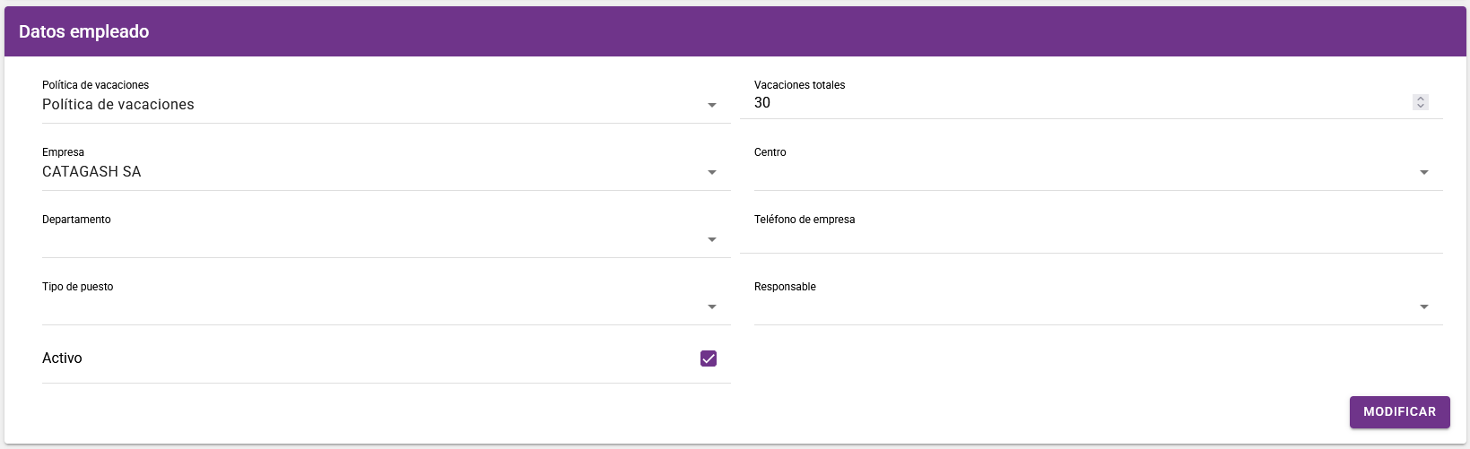 Checkbox activo en ficha empleado