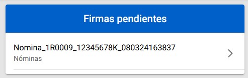 Firmas pendientes en página inicio