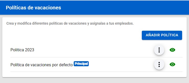Lista política de vacaciones