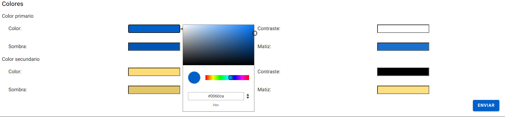 personalización colores