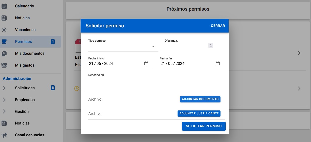 Pop-up solicitar permisos