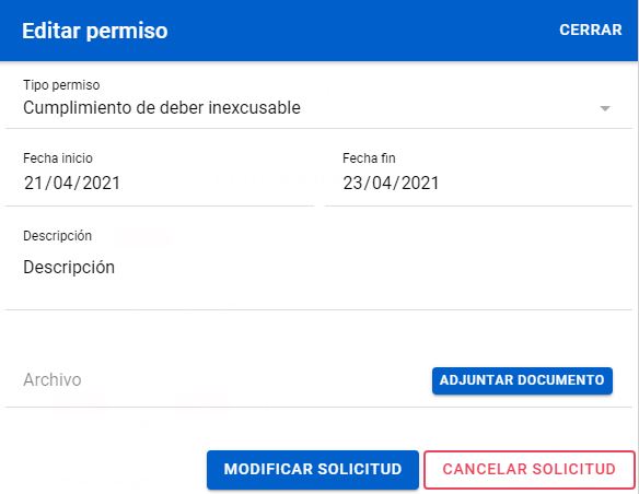 Pop-up cancelar permisos