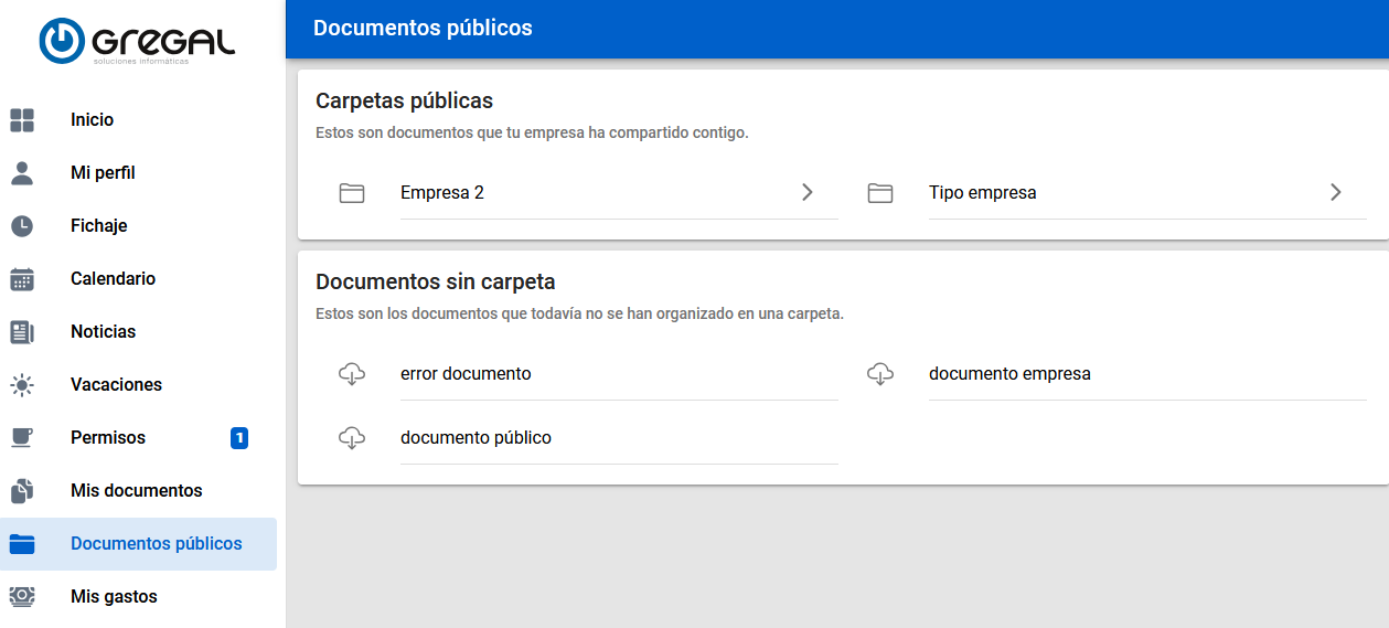 documentos públicos empleado