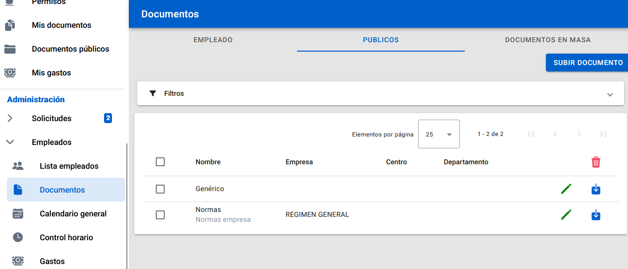 lista documentos públicos