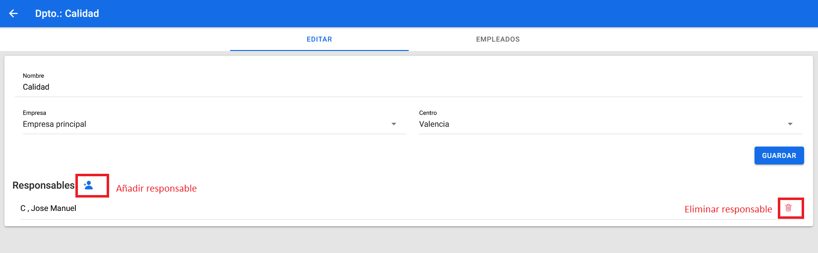 responsables de departamento